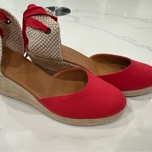 J. Crew Lace Up Wedge Sandals